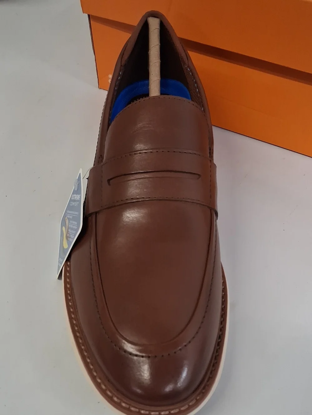 NWT Mens Clark's Brantin Loafer Tan Leather Slip On Shoes
